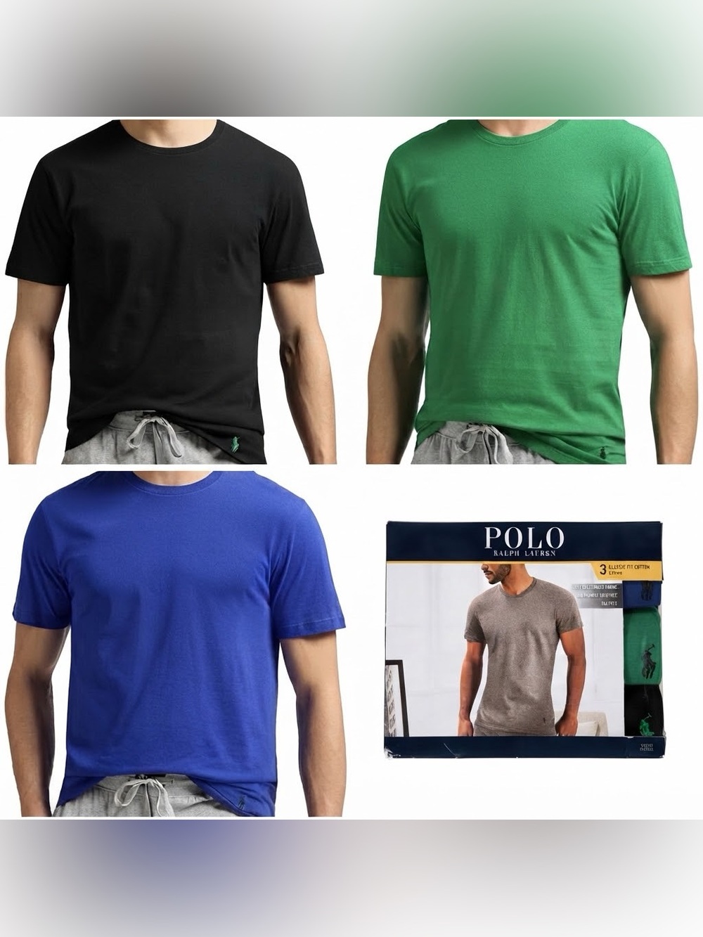 Polo Ralph Lauren Mens 3-Pack Classic Fit Cotton Crewneck T-Shirts Size M NEW